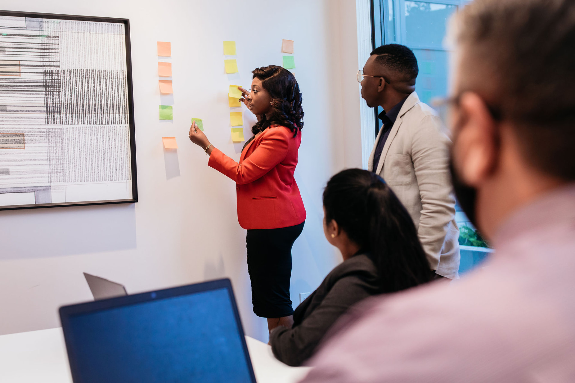 GRC Experience participants reviewing project work