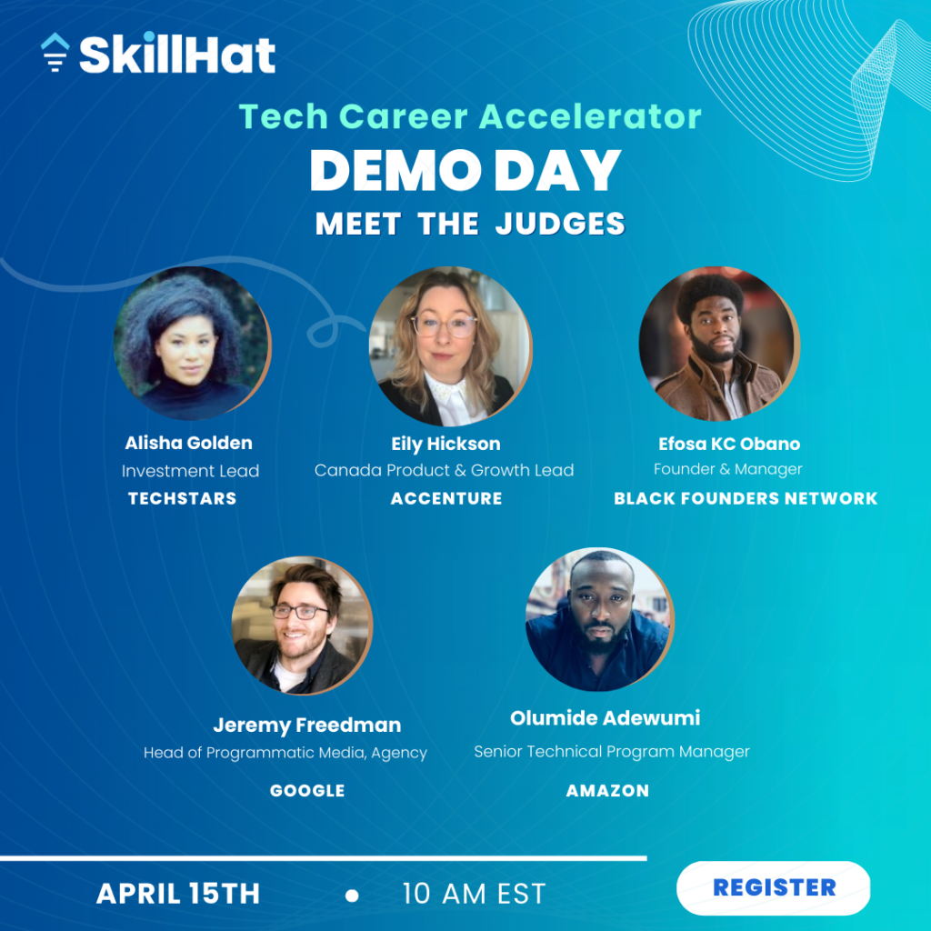 Meet the Judges Tech Career Demo Day poster