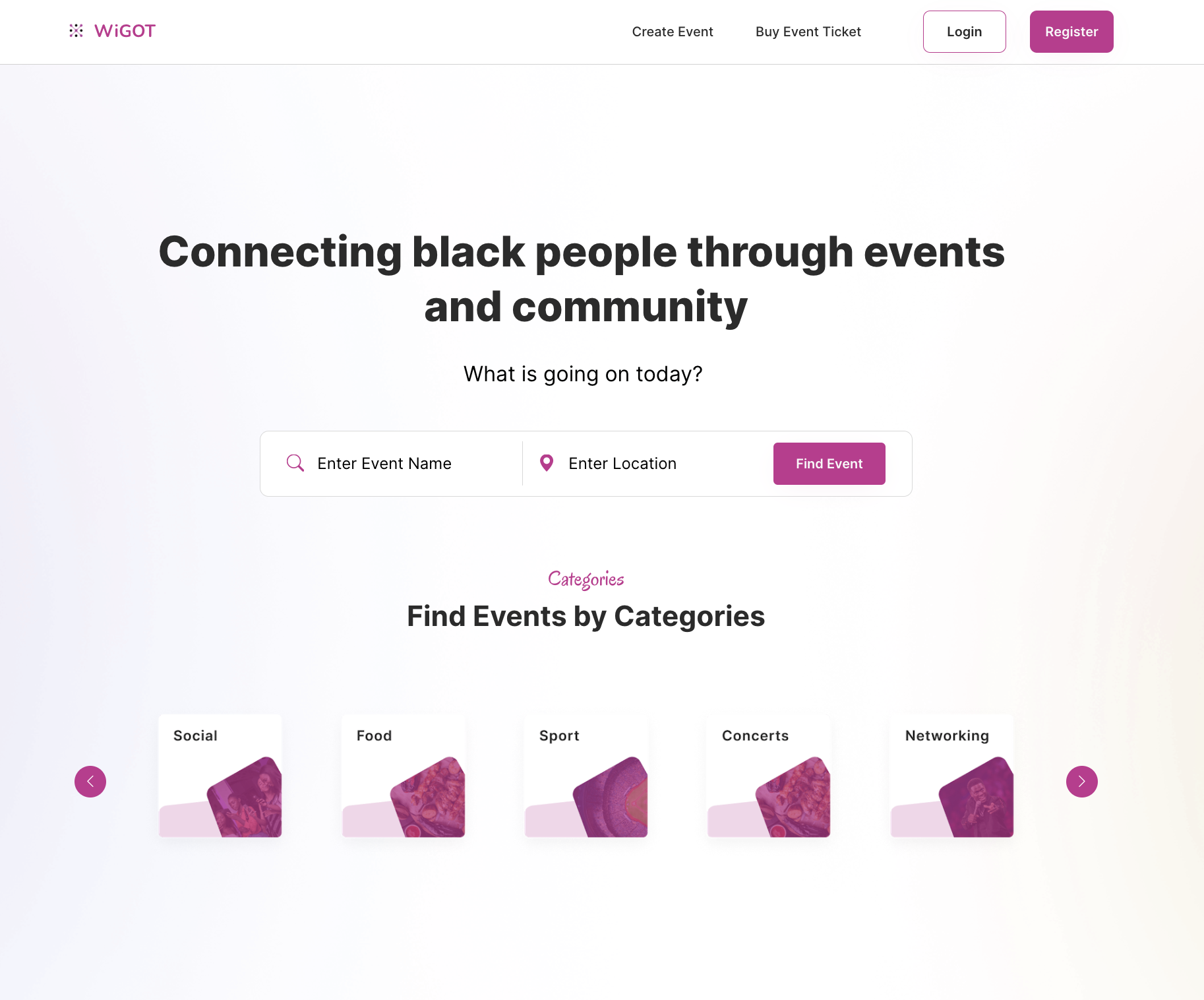 A screenshot of the event page for a black-owned business.