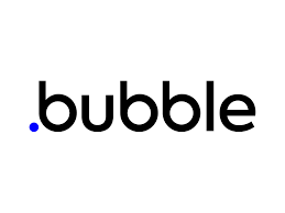 A bubble logo is shown in black and blue.